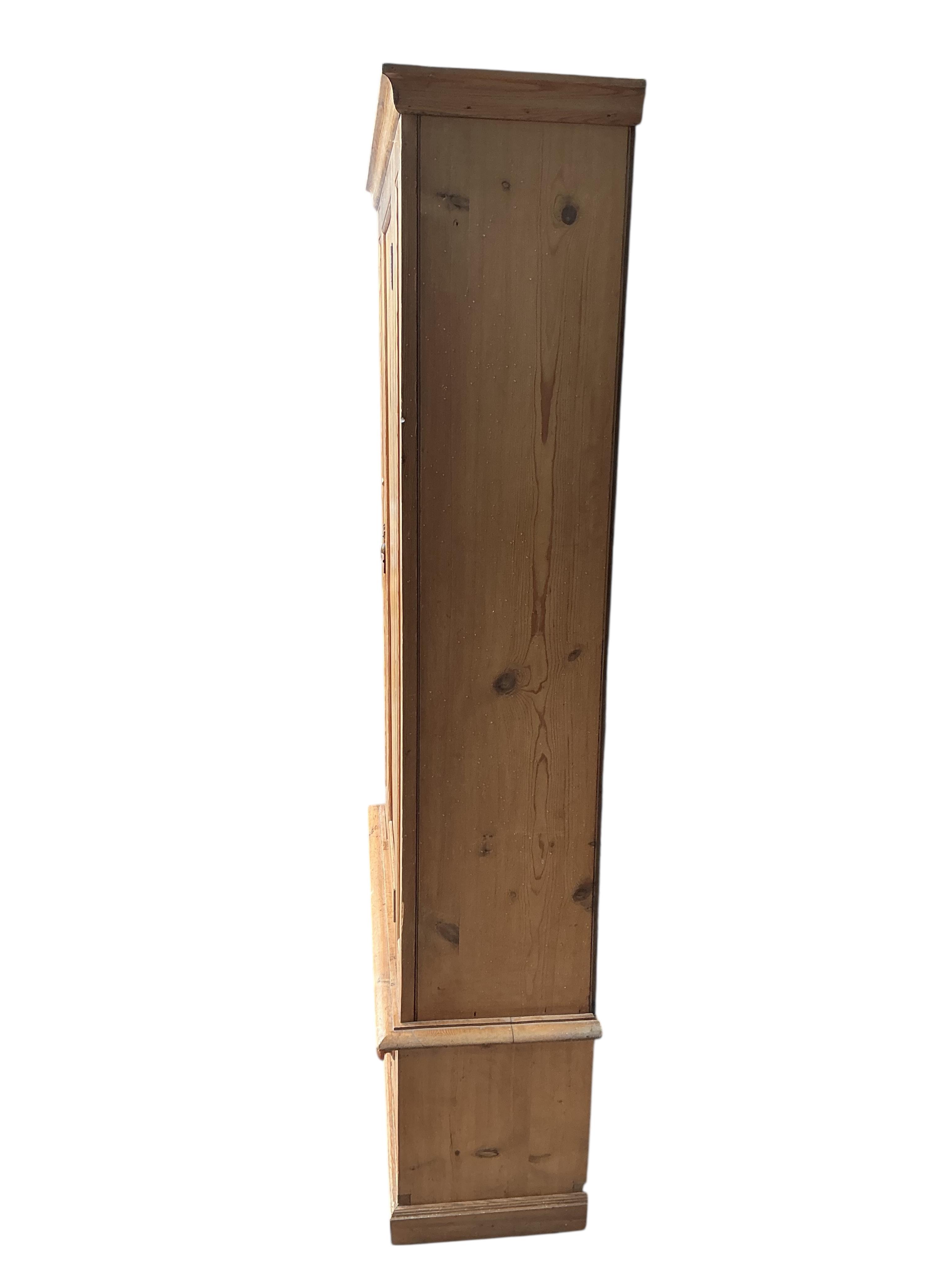 A Victorian pine single door wardrobe, width 96cm, depth 37cm, height 187cm
